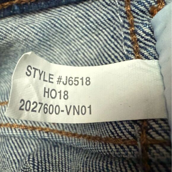 Madewell 9” High Skinny Blue Jeans Blue with Tapered Distressed Bottom - Picture 5 of 10